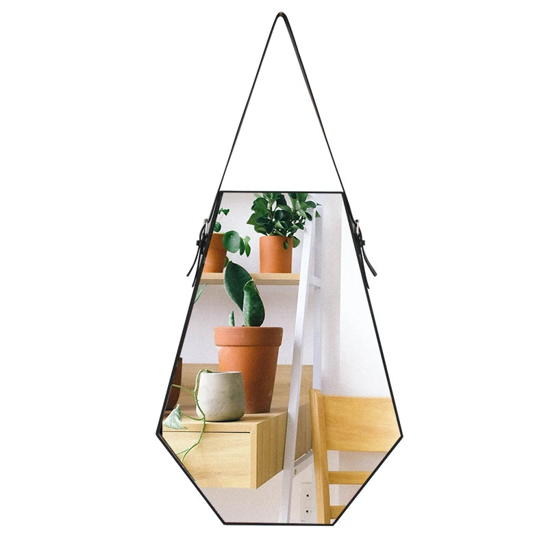 Jinn Home Simple and Modern Design Decorative  Coffin Shape Wall Hanging Mirror With Black Frame