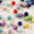 New Colorful 10mm Flat Pumpkin Round Shape Ceramic Clay Porcelain Beaded DIY Necklace Bracelet Findings