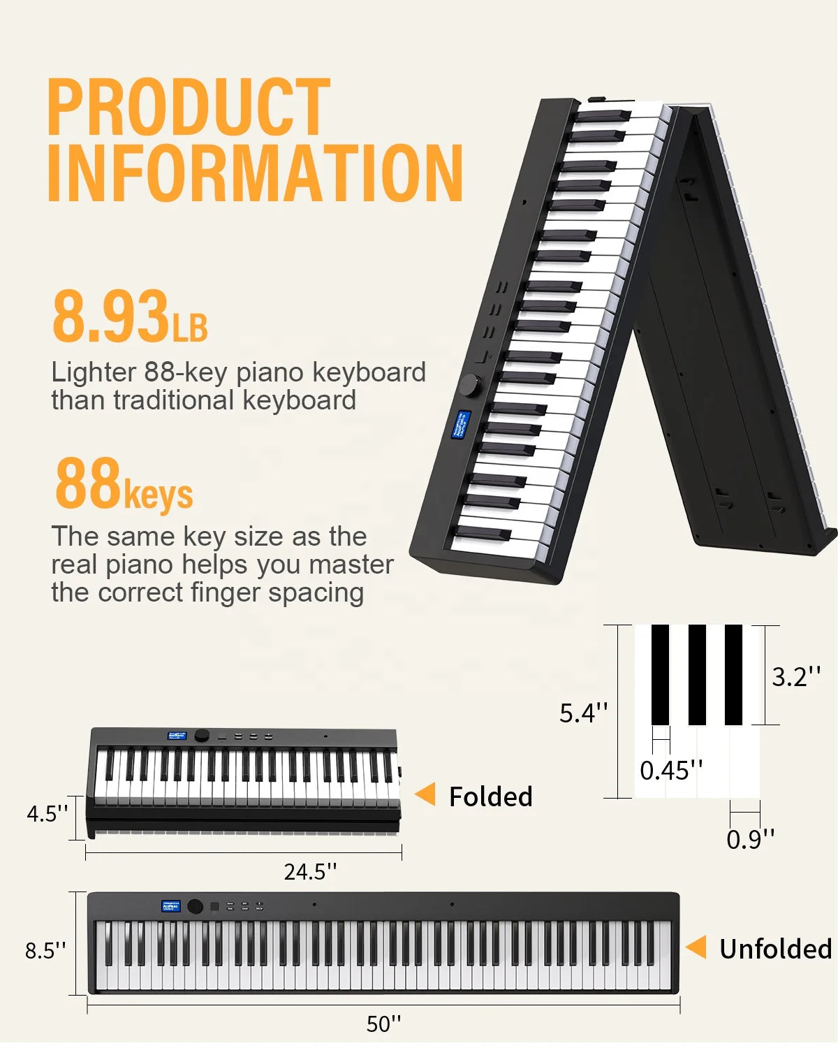 Wholesale OEM Professional Music Education Electronic Keyboard 88 Key Weighted Digital Organ Double Speakers Portable Piano