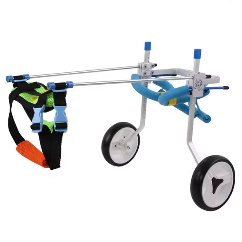 USMILEPET Adjustable Double Wheel Lightweight Metal Eco-Friendly Foldable Retractable Dog Wheelchair for Injured Back Legs