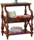 American-style Vintage Newspaper Organizer Solid Wood Magazine Rack Corner Table Side Table for Study and Living Room