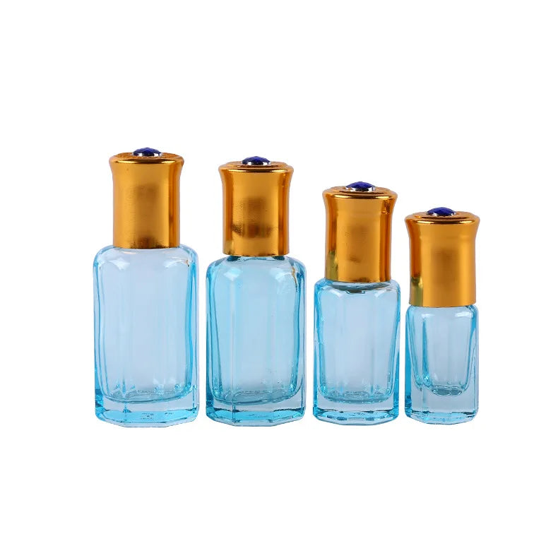 Octagon Roller Bottle 3ml 6ml 9 Ml 12ml Perfume Attar Fancy Roll on Bottles Essential Oil Glass Cosmetic Screen Printing YJN5001