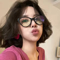 UNOC New Designer Optical Eyewear for Women Fashionable Butterfly Eyeglass Frame Gray Plastic Anti-Blue Light Glasses