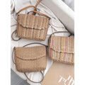 Custom Logo Versatile High-end Crossbody Woven Straw Bag Hand Made Summer Vacation Messenger Handbag Women's Weave Beach Bags
