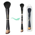 Customizable 4 in 1 Travel Double Ended Foundation Powder Brush Eyeshadow Face Concealer Blending Liquid Blush Makeup Brush Set