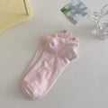 Women Bow Summer Solid Color Mesh Hollow Custom logo Thin Boat Girl Socks
