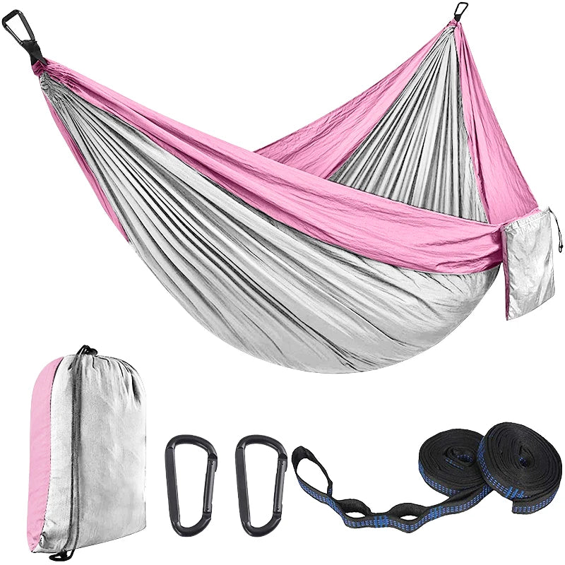 210T Nylon Portable Camping Hammock for Adults for Outdoor Travel and Hiking