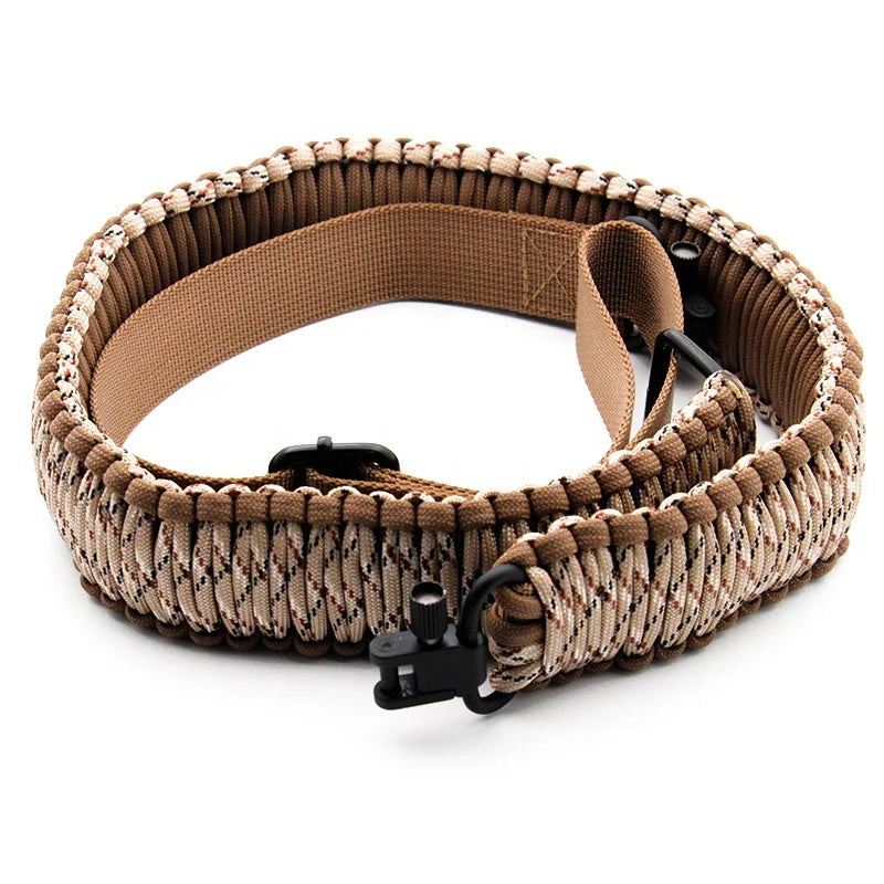 550 Lbs Paracord Survival Shoulder Hunting Sling with 2 Point Snap