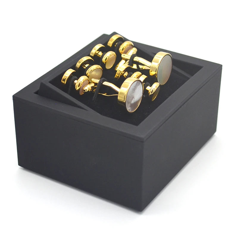 Wholesale Plastic Rotating Flip Over Cufflinks and Studs Set Box for Jewelry Storage