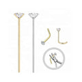 G23 Solid Titanium Fish Tail Nose Stud Trendy Body Jewelry with Zircon Stone for Wedding Engagement Party Fashionable Gift Idea