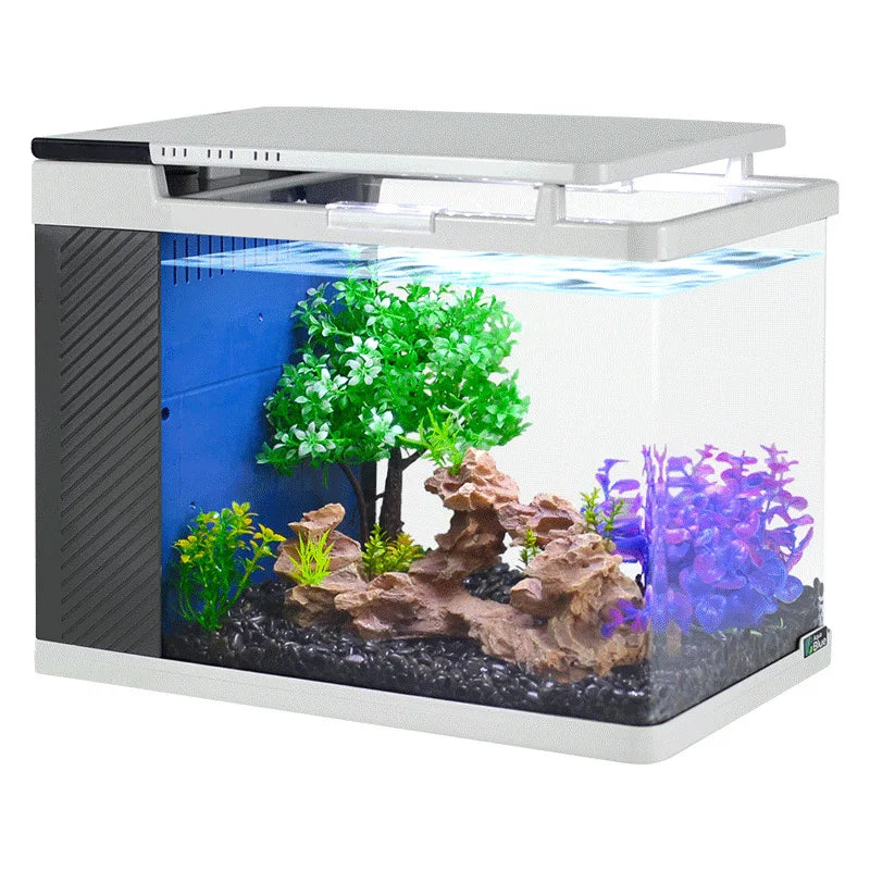 USMILE New Release 3 in 1 Multi Functions HD Glasses LED 40CM Aquarium Fish Tank With Powerful Filtration System Decorations