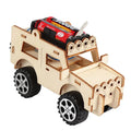 Wholesale Wooden Electric jeep Model DIY 3d Puzzle Stem Educational Toy Hot Selling
