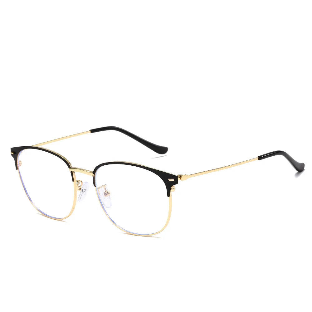 New Metal Spectacle Eyewear Blue Light Filter Computer Glasses Eye Glasses Gentleman Optical Frame Gold Frame Glasses for Men