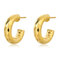 Original Design Versatile Large Medium and Small Size Gold Wrought Surface Sparkling Hoop Earrings Factory Customized
