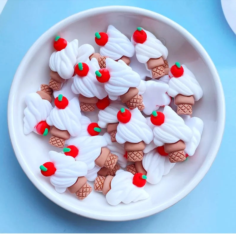 Cute Resin Mini Cartoon Ice Cream Series Flat Back Scrapbooking DIY Jewelry Craft Decoration Accessories