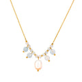 Waterproof Charm Fashion Luxury Freshwater Pearl Necklace 18K Gold Plated Stainless Steel Natural Stone Pearl Pendant Necklace