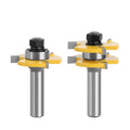 LAVIE 2pcs 12mm 1/2 Shank Tongue & Groove Joint Assemble Router Bit Set 3/4"stock T-Slot Tenon Milling Cutter for Wood-C MC03033