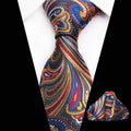 Men's Tie Set With Pocket Square Silk Floral Neckties for Men Business Wedding Necktie Set Dots Striped Neck Ties for Man