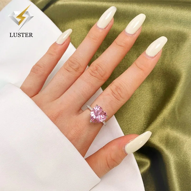 Luster Jewelry Fashion 925 Sterling Silver Matching Rings Elegant Couple Jewelry for Anniversaries Gifts