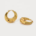 Personalized Fashionable Brass Plated 18k Gold Frosted Irregular Inlaid Zircon Earrings for Women