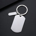 Factory Wholesale Custom Engraved Blank Stainless Steel Dog Tag Keychain Metal Keyring Bulk in Stock for Promotional Gift