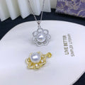 P1529 10-11mm DIY Natural  Freshwater Pearl Charm Pendant Necklace Accessory 925 Sterling Silver Jewelry for Women Without Chain
