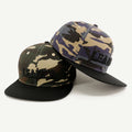 Custom logo Cotton 6 Panel Camouflage Flat Brim Cap 3d Embroidery Camo Snapback Hat