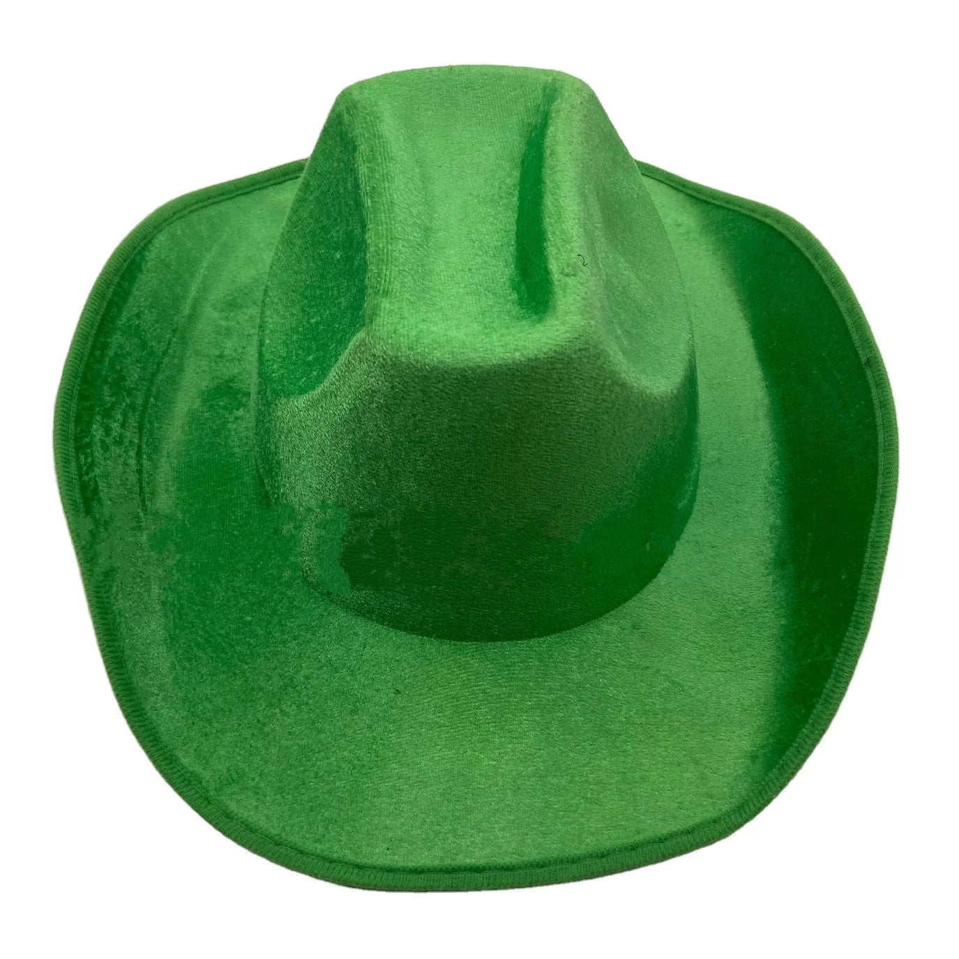 Velvet Green Cowboy Cowgirl Hat for Kids Party Western Style Casual and Outdoor Appropriate