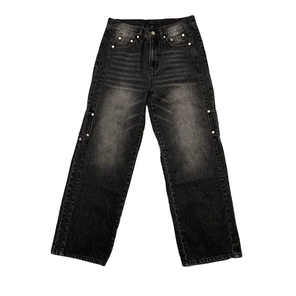 DENIMGUYS  Customized Men's Retro Jeans Streetwear Hip Hop Vintage Casual Wide Leg Denim Jeans Men