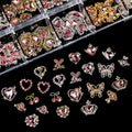 New Arrival 3D Rhinestones Heart/Planet Nail Charms Jewelry Glass Nail Parts Diamond Crystal Decoration Valentine Nail Charm