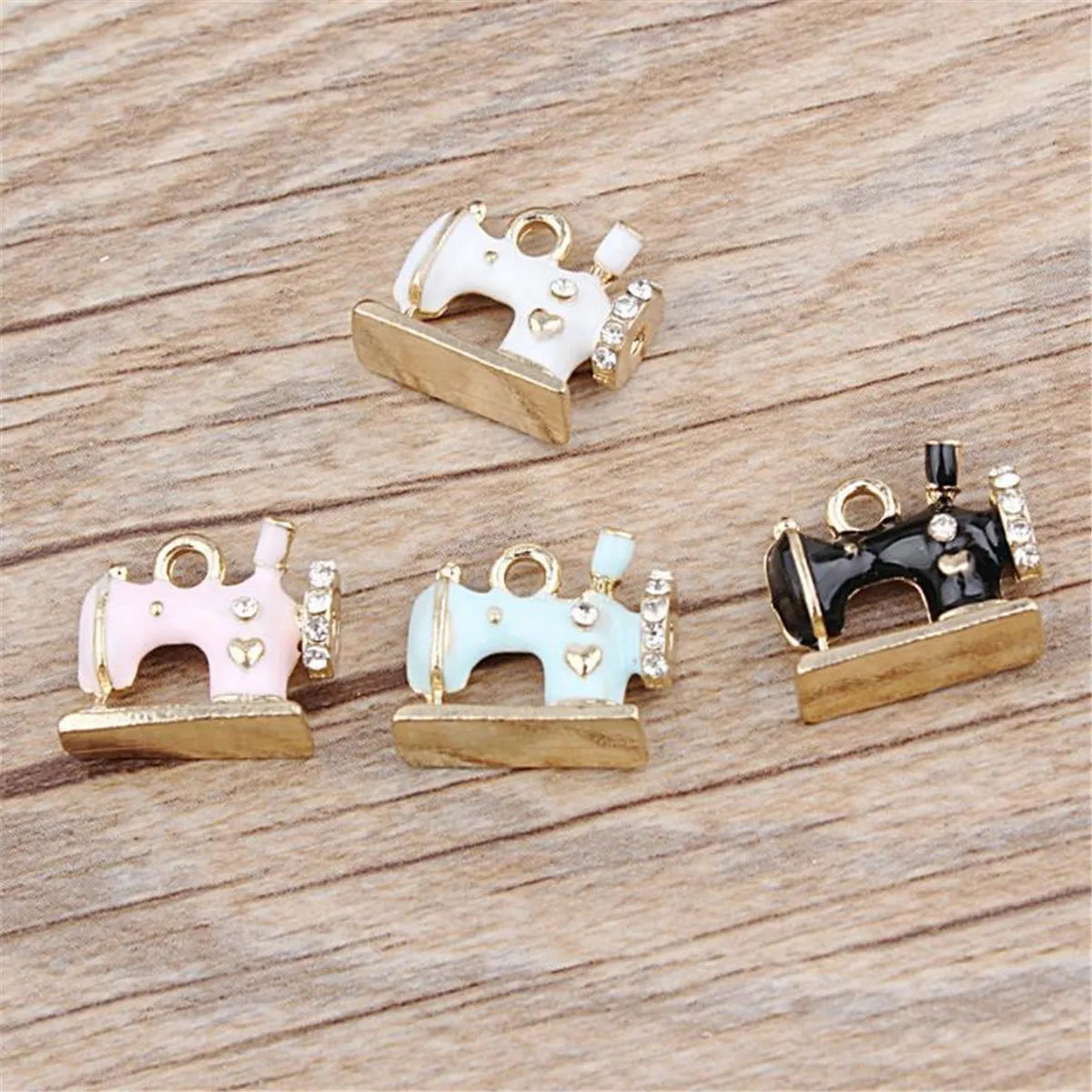 Sewing Machine Enamel Alloy Charm Small Pendant DIY Earrings Bracelet Accessories Craft