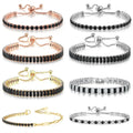 Hot Sale Black Stone Tennis Bracelet for Women Gold Silver Color Fashion Party Wedding Jewelry Bracelet Gift Chain Accessories