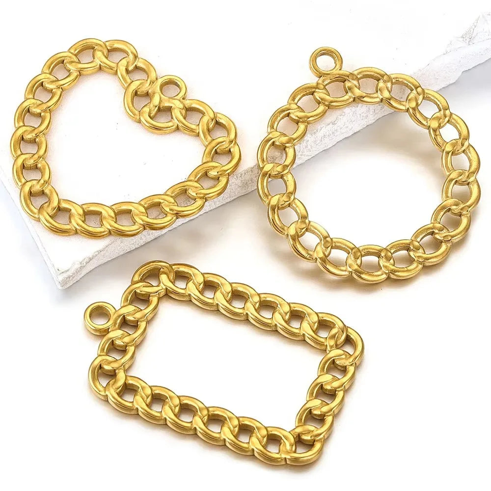 Stainless Steel Hollow Out Embossing Loving Heart Charms Pendants for Making Necklace Earrings DIY Jewelry Components