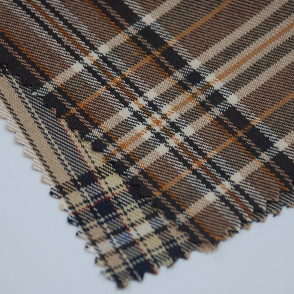 Stock Check Women Kid Shirt Skirts Coat Yarn Dyed Gingham 95% Polyester 5% Spandex Blend Woven Fabric in Warehouse