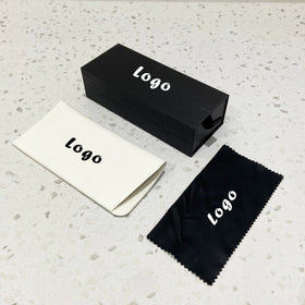 Custom Logo High Quality Hard Paper Drawer Sunglasses Box Luxury Jewelry Gift Eyeglasses Package With Pocket Cleaning Cloth