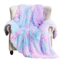 Super Soft Premium rainbow Luxury Blanket Sofa Couch Faux Fur Sherpa Throw Bed Blanket for Winter