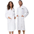 100% Cotton Kimono Collar Mr/Mrs Terry Towel Bathrobe White King/Queen Couple Unisex Thermal Breathable Long Sleeve Luxury