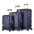 USB Type-C Port Carry-On Luggage Wide Trolley Spinner Caster 4 Wheels Front Pocket Laptop Bag One Size Case TSA Lock One Size