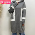 2246# Autumn Winter Thick Cotton Warm Hoodie Blouse Muslim Women Long Sleeve Fashion Sport Tops With Big Side Pockets 3 Colors