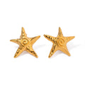 BJG0410E Hot Selling Classic Fashion Jewelry Stud Earrings Rhodium Plated 18K Gold Plated Stainless Steel Star Shape Wholesale
