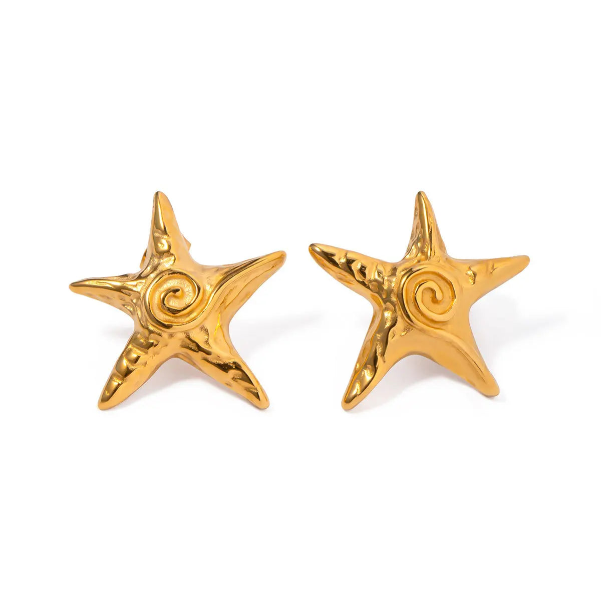 BJG0410E Hot Selling Classic Fashion Jewelry Stud Earrings Rhodium Plated 18K Gold Plated Stainless Steel Star Shape Wholesale