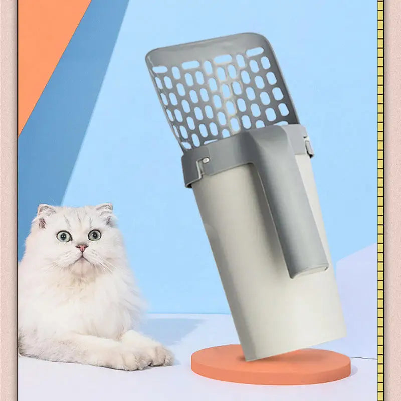 Wholesale 2 in 1 Self Cleaning Cat Litter Box Shovel Sifter Scoop System One Piece Integrated Cat Litter Shovel with Bag Bin