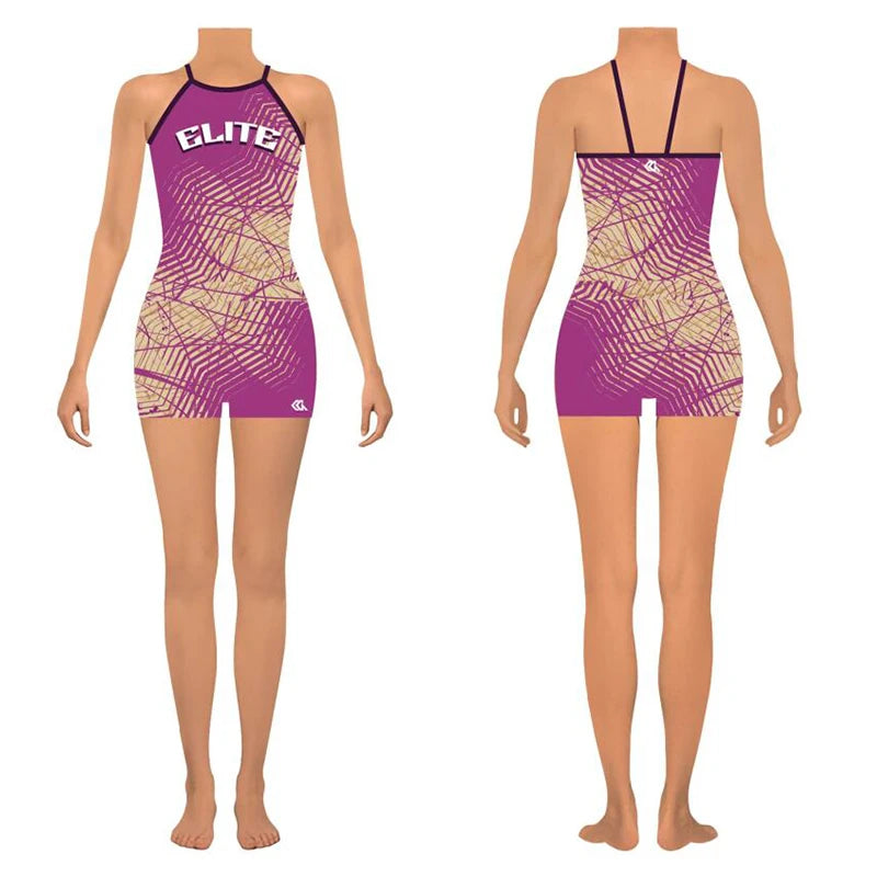 Purple Cheer Warm up Sets Custom Team logo Sublimation Practice Wear Youth Dance tank Top and Shorts