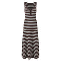 Women's 2025 Summer Maxi Dress Colorblock Striped Knitted Round Collar Sleeveless Plain Dyed Holiday Casual Ladies Fashion