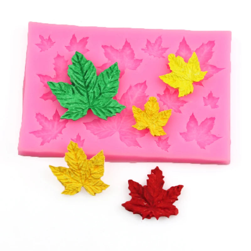 XGY-86 Silicone Chocolate Mould with Maple Leaf Shape. Silicone Sugar Lace Mould 3D Fondant Mermaid Tail Cake Mold