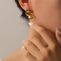 Stainless Steel Twisted Smooth Surface Stud Earrings for Women Trendy Wholesale Waterproof Accessories on Ear Fashion Jewellery