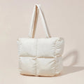 Custom Winter Women's Tote Bag Lightweight Nylon Shopping Bag Reusable and Portable Shoulder Bag