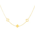 Inspire Stainless Steel Jewelry Gold Plated Dainty Clovers Necklace for Women and Girls Gift Wholesale Customized Length Pendant