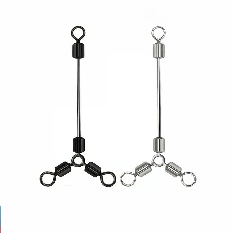 100pcs Y Shape Long Leg Rolling Swivel 3 Way Rolling Swivels Fishing Connection 4#-12# O-Shape Rolling Swivels