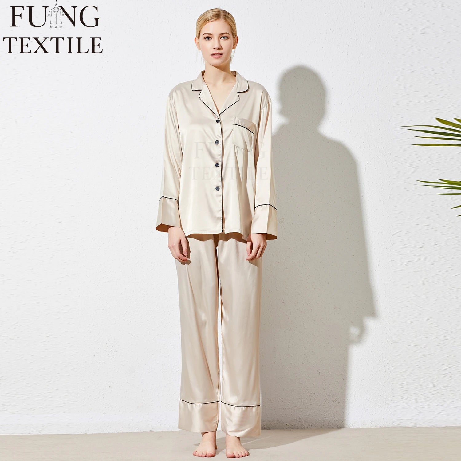 Fung 6001 New Nighty Wholesale One Set Long Sleeve Cardigan Sweater Women's Sleepwear
